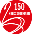 Rotes Logo Rund mit weißer Schrift 150 Kreis Stormarn