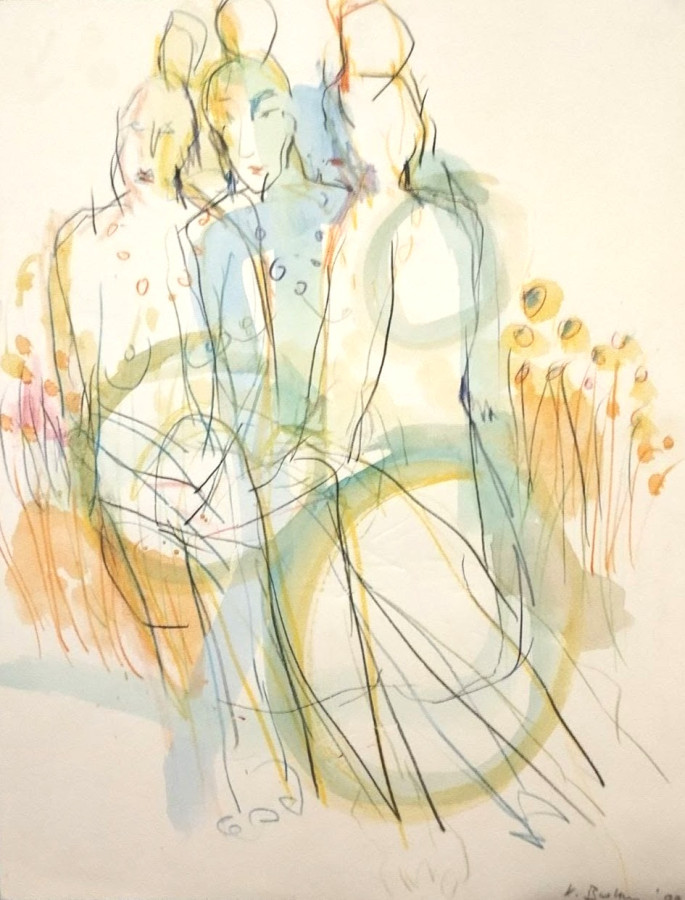 4 Drei Grazien 2009 30 x 39cm Bleistift Buntstift Aquarell auf Papier Foto Kristina Bastian