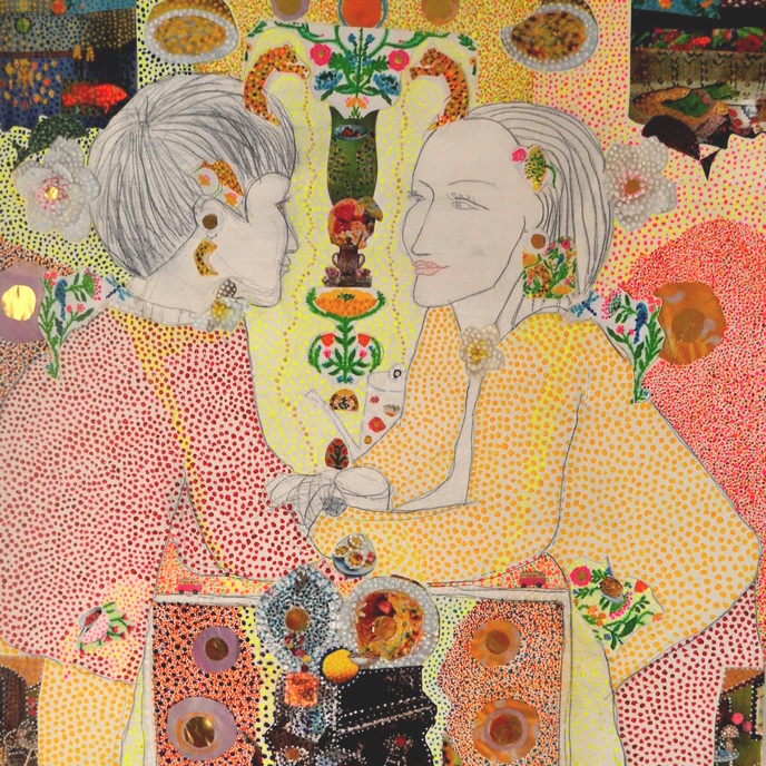 5 Du und Ich 2024 80 x 80 cm Mischtechnik auf Leinwand Foto Kristina Bastian
